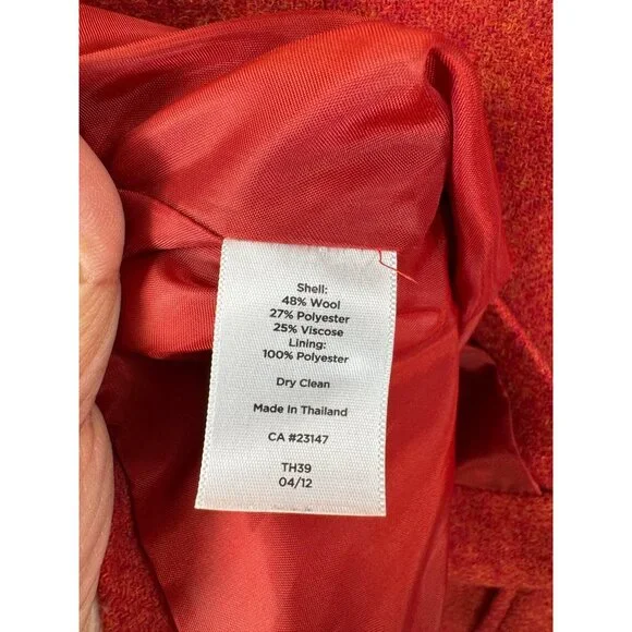 Talbots Wool blend classic button blazer orange 90s preppy sz 10 - Picture 5 of 5
